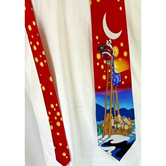 VINTAGE Kersten Brothers Jolly Ol’ Neckties- Santa & Reindeer Silk Christmas Tie - Picture 4 of 7